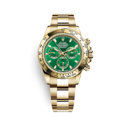 25위 (정품비교영상) Rolex 로렉스 데이토나 옐로우 골드 그린 다이얼 최신버전 업그레이드형!! 크로노그래프 데이토나 18K 옐로우골드 Green 다이얼 수정형 ETA 7750 오토매틱 무브먼트 rol0730 - Rolex TOP Grade Quality Chronograph Daytona 18K YellowGold Case Green Dial High Quilty Automatic Movement