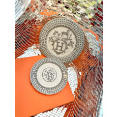 HERMES 에르메스 모자이크 24 플래티넘 플래터 세트