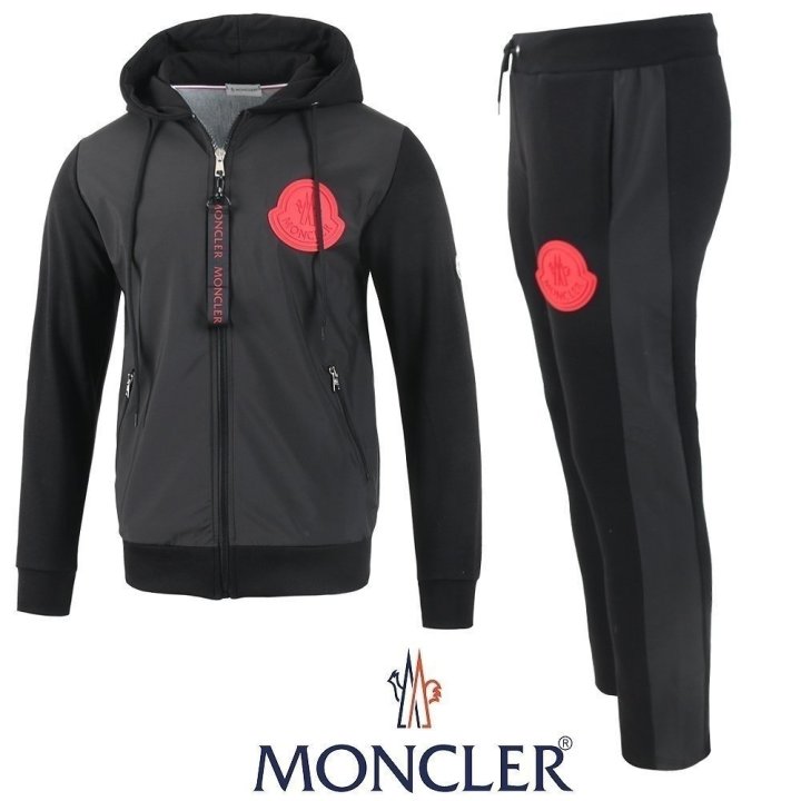 MONCLER 몽클레어 레드 빅로고 우븐 후드집업 트레이닝 셋트