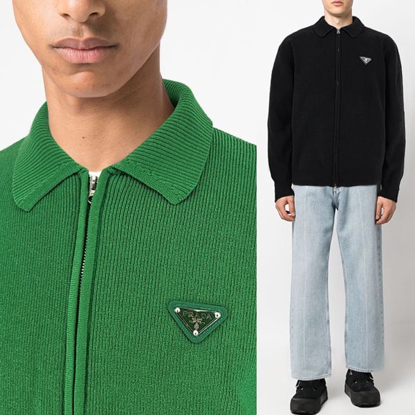 PRADA 프라다 카라 지퍼가디건 3COLOR