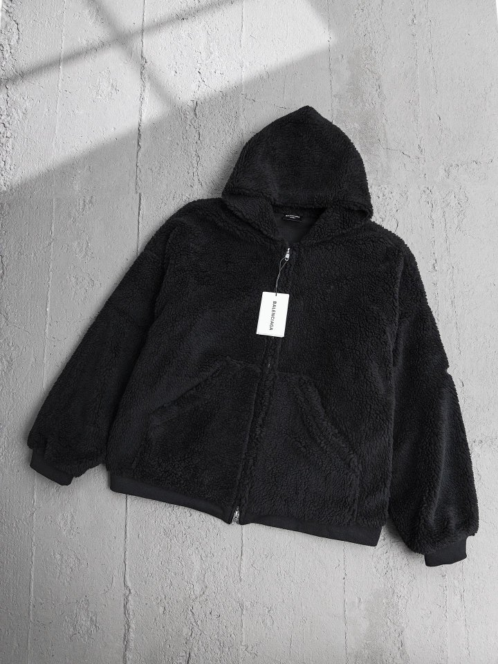 BALENCIAGA 발렌시아가 라벨 패치 플리스 오버핏 자켓