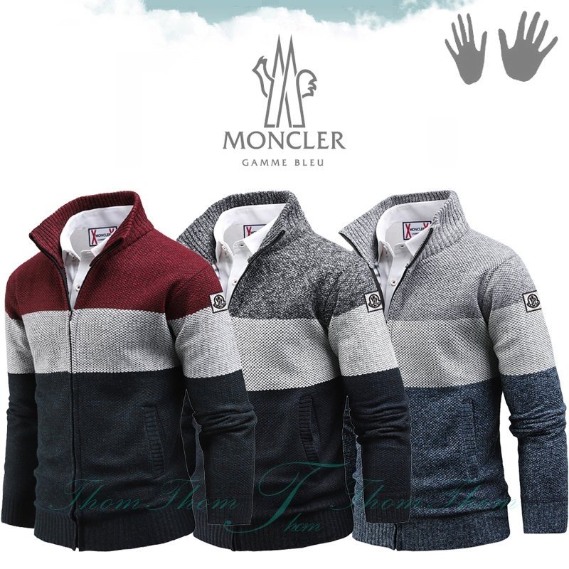 MONCLER 몽클레어 그레이 니트 기모 집업