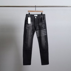 THOM BROWNE 톰브라운 사선완장 도그 프린팅 흑 청바지