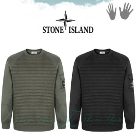 STONE ISLAND 스톤아일랜드 로고와펜 엠보 맨투맨