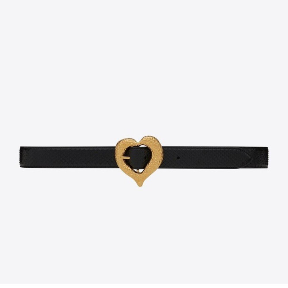 SAINT LAURENT 세인트로랑 비단 가죽 하트 모양 벨트 650322 (30mm)