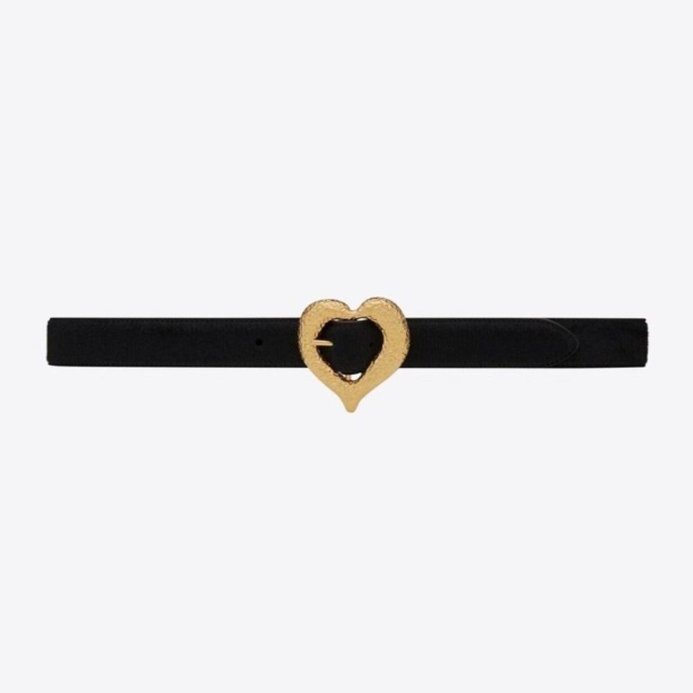 SAINT LAURENT 세인트로랑 포니 이펙트 가죽 하트 모양 벨트 650322 (30mm)