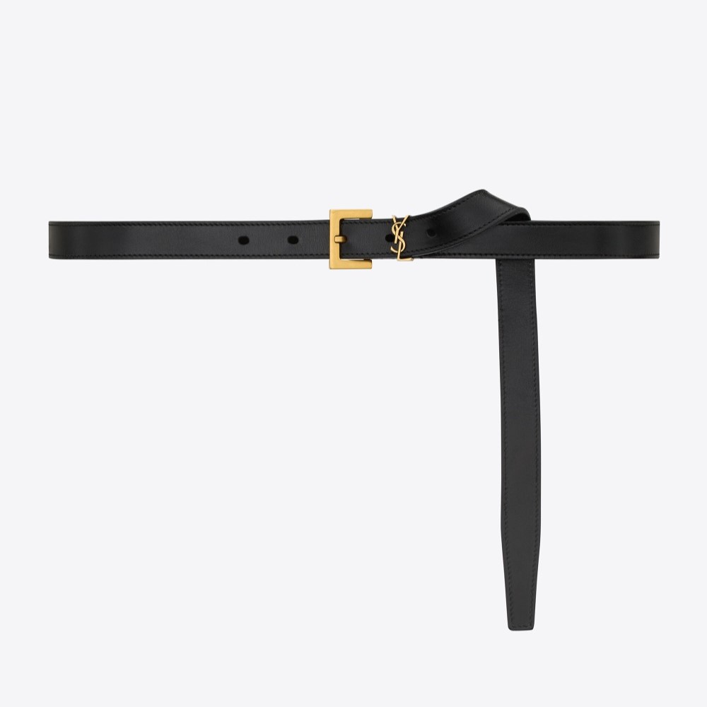 SAINT LAURENT 세인트로랑 베지터블 태닝 가죽 CASSANDRE 슬림 벨트 782076 (20mm) 2COLOR