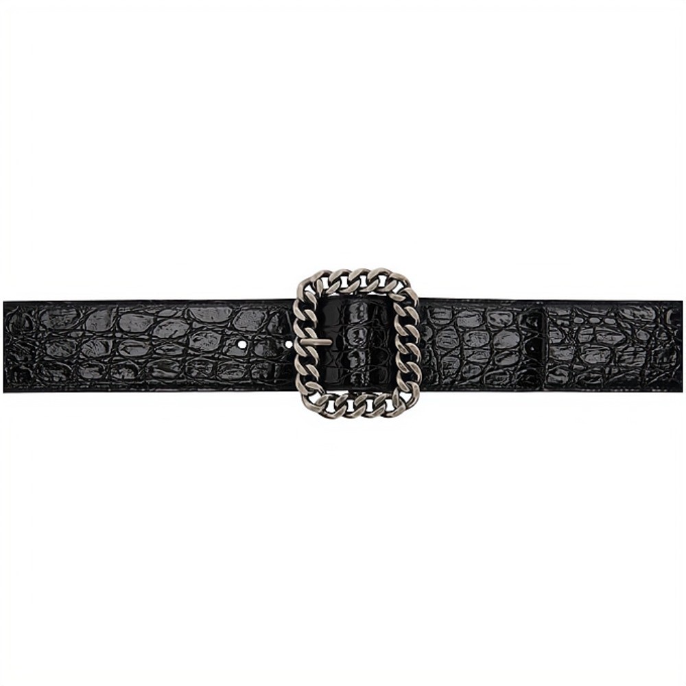 SAINT LAURENT 세인트로랑 악어 사각 체인 버클 벨트 640567 (50mm) 2COLOR