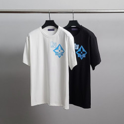 LOUIS VUITTON 루이비통 블루로고 코튼 반팔티