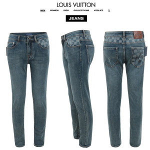 LOUIS VUITTON 루이비통 골드 스틸 다미 포켓 슬림 일자진