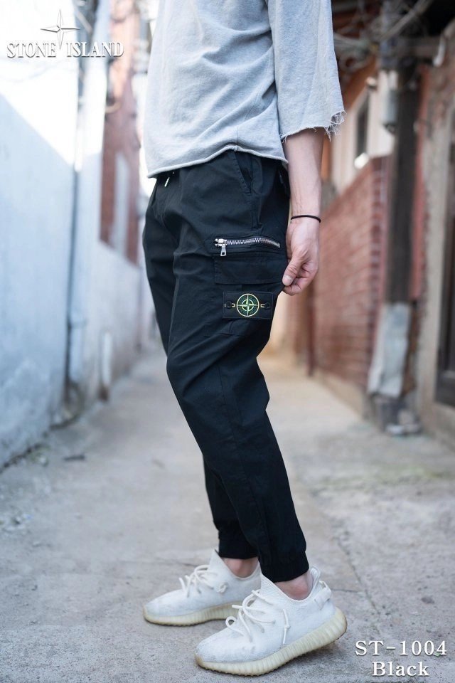 STONE ISLAND 스톤아일랜드 린넨 지퍼 카고 조거 팬츠 3COLOR