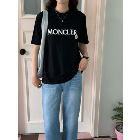 MONCLER 몽클레어 로고 자수 반팔 티셔츠 2COLOR