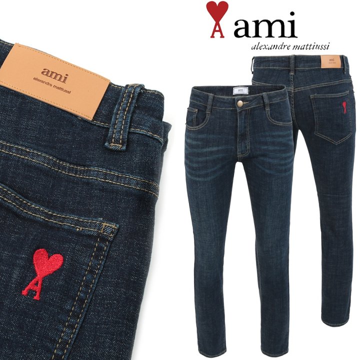 AMI 아미 진청 워싱 슬림진