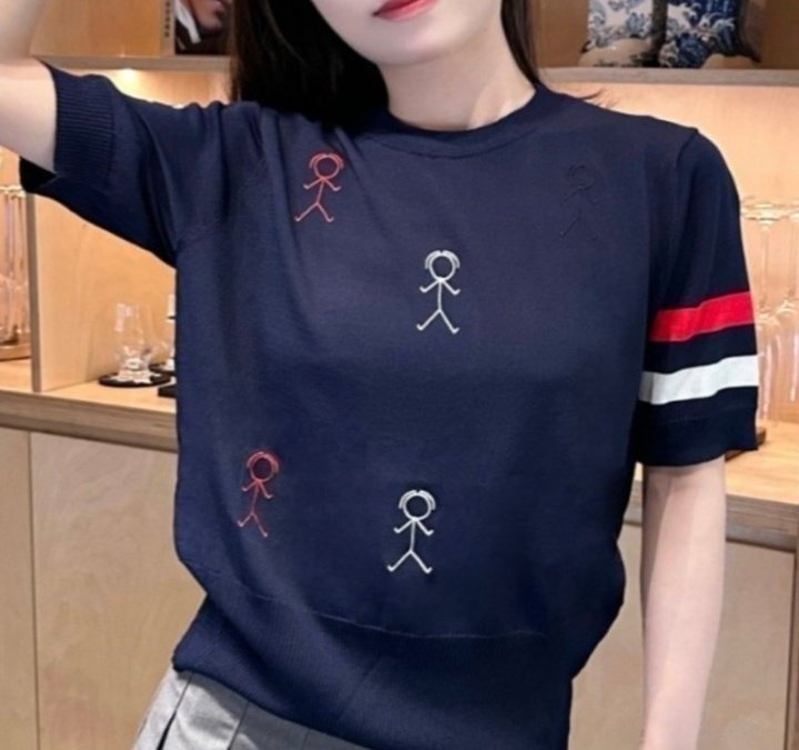 THOM BROWNE 톰브라운 멀티 피플 반팔 라운드 니트 3COLOR