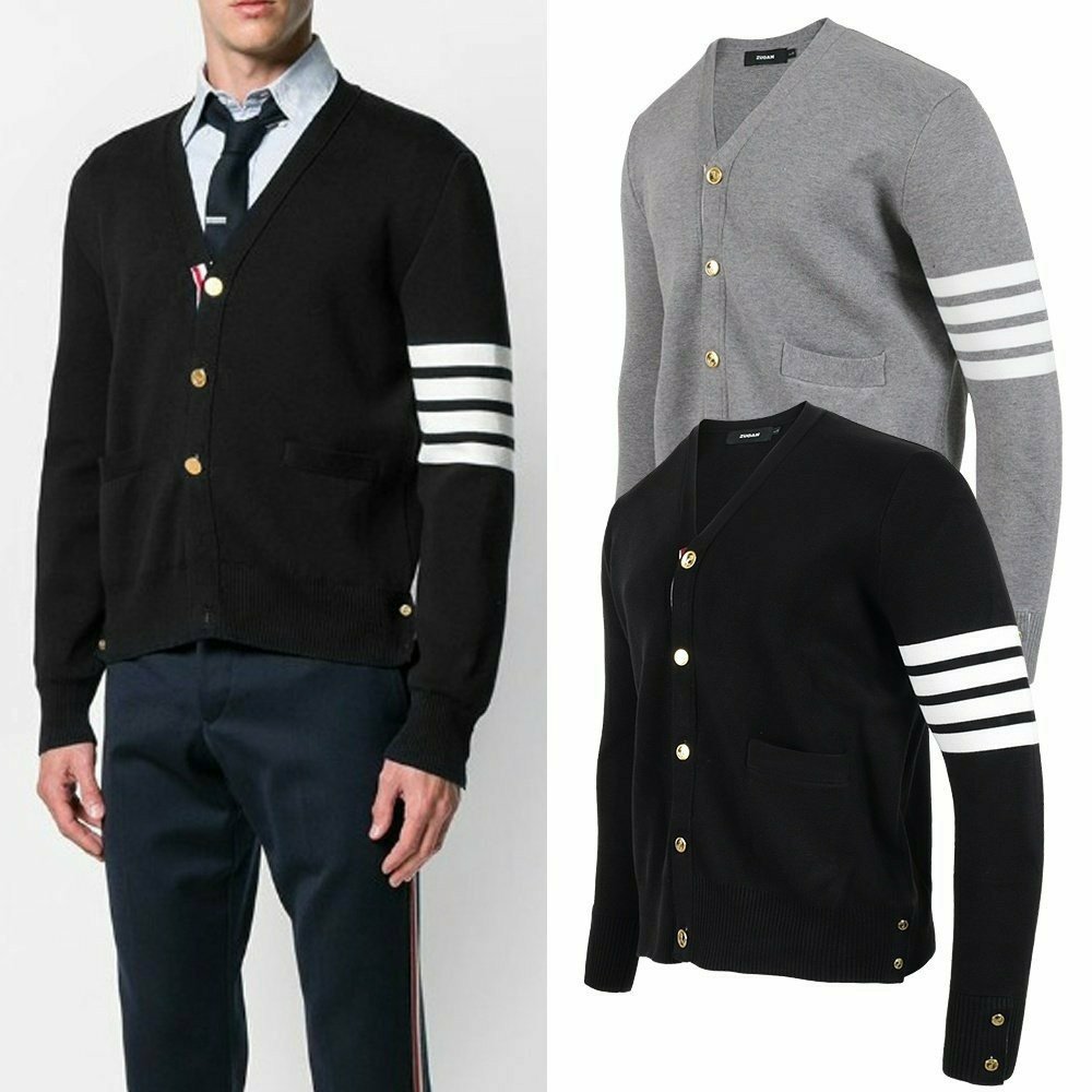 THOM BROWNE 톰브라운 톰브라운 사선 골드버튼 울 가디건
