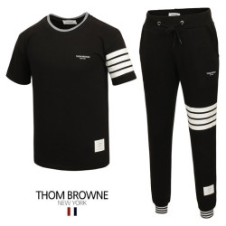 THOM BROWNE 톰브라운 사선 시보리 반팔 긴바지 세트