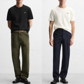 MAISON KITSUNE 메종키츠네 트리컬러 라운드니트반팔