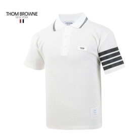 THOM BROWNE 톰브라운 사선 나염 카라 반팔티