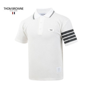 THOM BROWNE 톰브라운 사선 나염 카라 반팔티