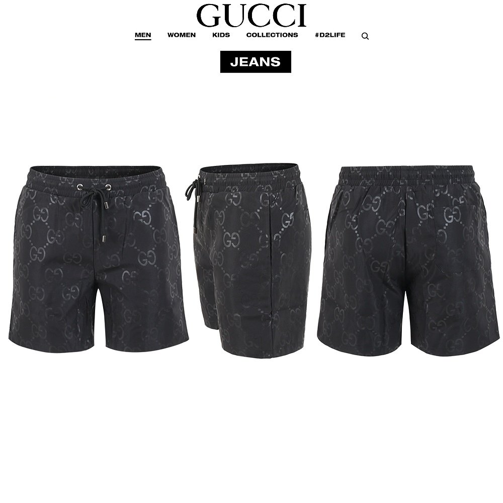 GUCCI 구찌 블랙 자가드 스윔 팬츠