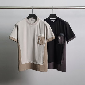 DIOR 디올 로고자수 언발 반팔티