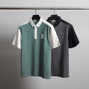 BURBERRY 버버리 B자수 스트라이프 반팔 카라티