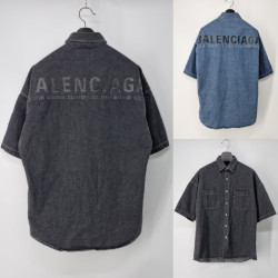 BALENCIAGA 발렌시아가 반팔 데님 셔츠