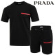 PRADA 프라다 레드 로고 패치 반팔 & 반바지 셋트