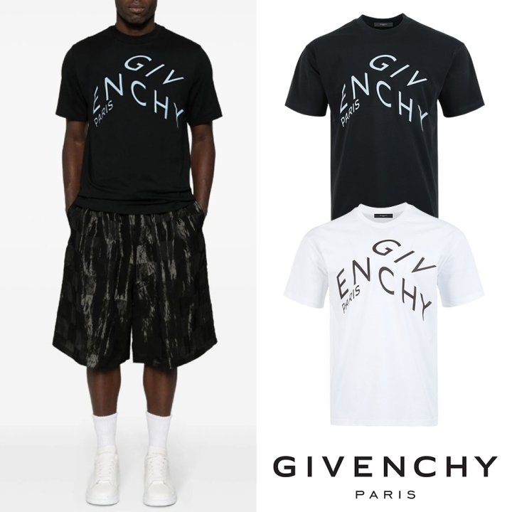 GIVENCHY 지방시 시그니처 레터링 프린트 실켓 티셔츠