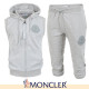 MONCLER 몽클레어 빅로고 민소매 후드집업 & 7부 세트
