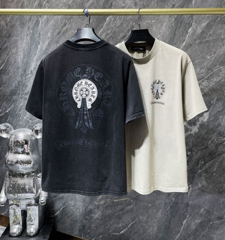 CHROME HEARTS 크롬하츠 피그먼트 말발굽 로고 티셔츠