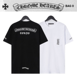 CHROME HEARTS 크롬하츠 포켓 레터링 스크롤 로고 티셔츠