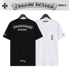 CHROME HEARTS 크롬하츠 포켓 레터링 스크롤 로고 티셔츠