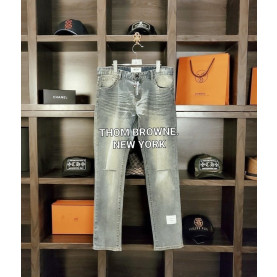 THOM BROWNE 톰브라운 리미티드 라벨 가죽패치 워싱 스크레치 빈티지청