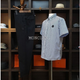 MONCLER 몽클레어 볼튼 스트라이프 셔츠+리안 슬렉스