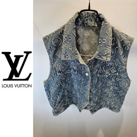 LOUIS VUITTON 루이비통 자카드 빈티지 데님베스트