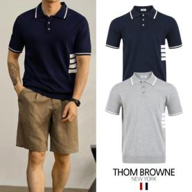 THOM BROWNE 톰브라운 사이드 4바 라이닝 카라니트