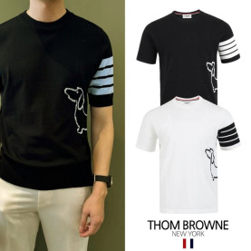 THOM BROWNE 톰브라운 4바 도그자수 라운드 니트