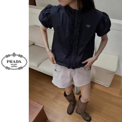 ●8월 판매 14위● PRADA 프라다 프릴 퍼프 스트링 집업자켓 3COLOR