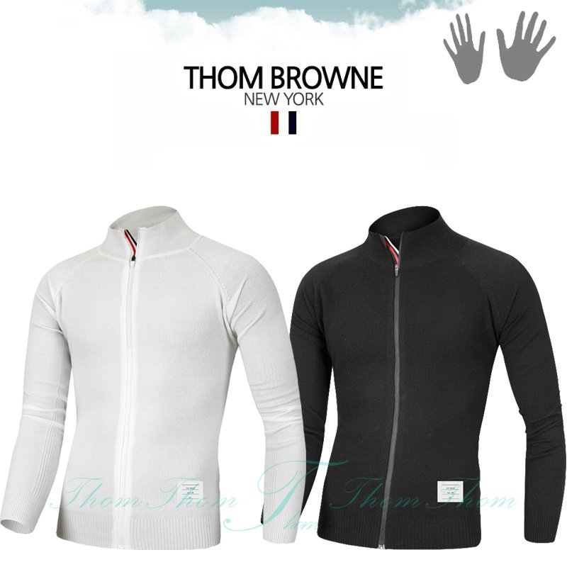 THOM BROWNE 톰브라운 하프 니트 집업