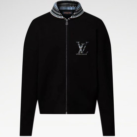 LOUIS VUITTON 루이비통 자수로고 숄 니트 집업
