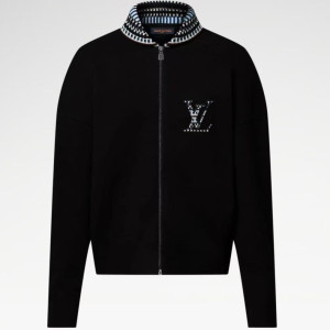 LOUIS VUITTON 루이비통 자수로고 숄 니트 집업