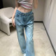 CHANEL 샤넬 CC 로고 스트레이트 데님팬츠