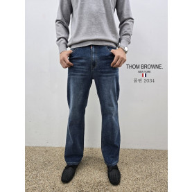 THOM BROWNE 톰브라운 스판 세미 일자 청바지