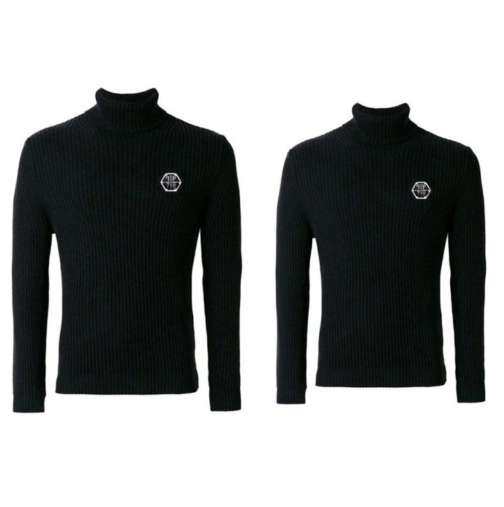 PHILIPP PLEIN 필립플레인 플레이트 골지 터틀넥 2COLOR