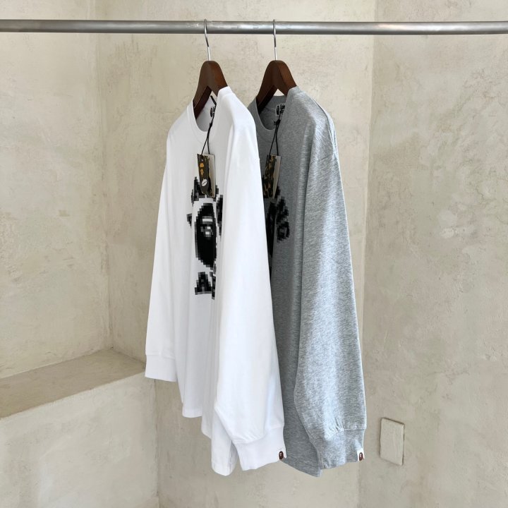 BAPE 베이프 모자이크 컬리지 릴렉스핏 롱슬리브