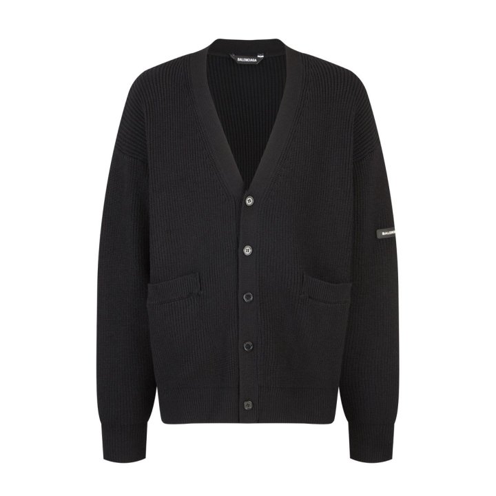 BALENCIAGA 발렌시아가 로고 패치 울 가디건 2COLOR