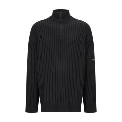 BALENCIAGA 발렌시아가 로고 패치 하프 집업 니트