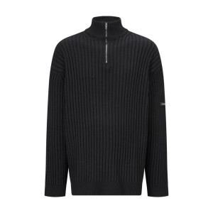 BALENCIAGA 발렌시아가 로고 패치 하프 집업 니트