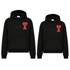 AMI 아미 레드 빅패치 후드티